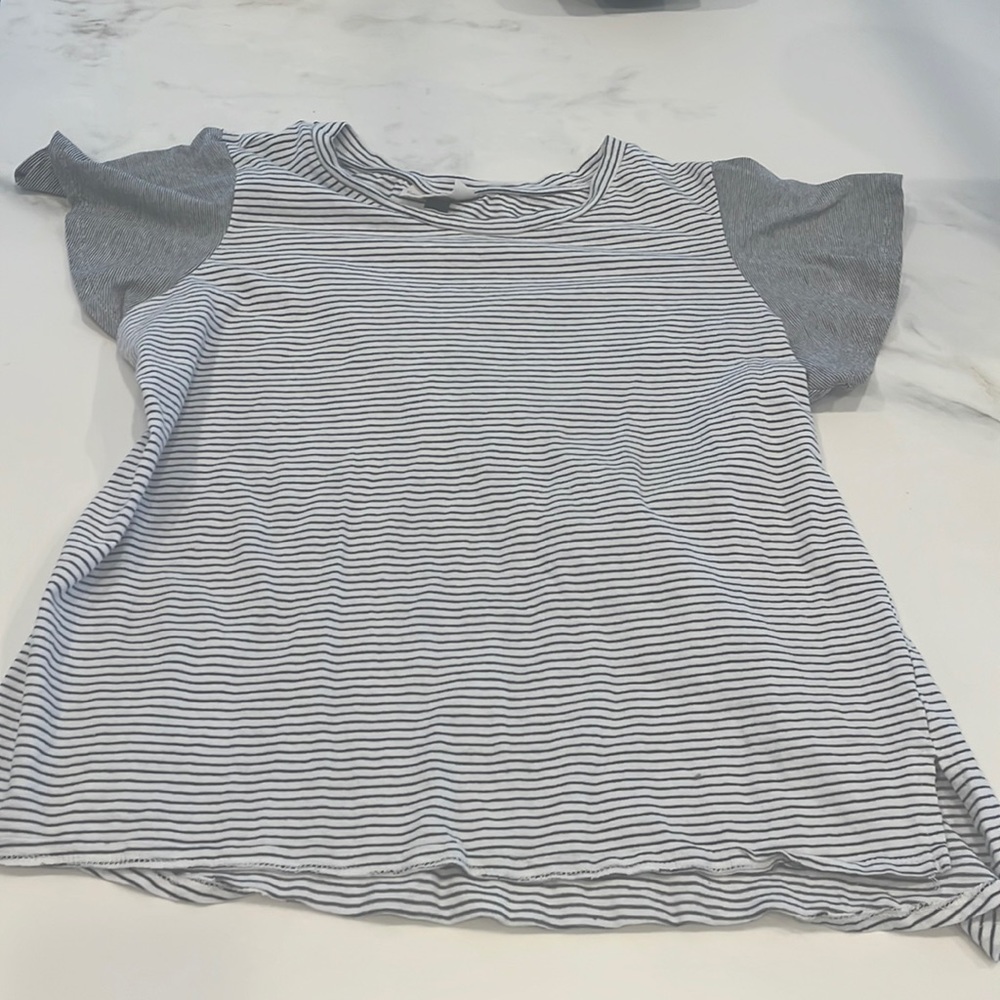 Black, White, And Grey Striped Shirt